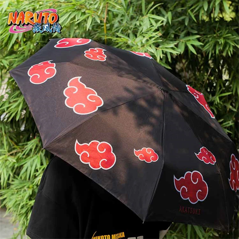 Top Quality Anime NARUTO Akatsuki Uchiha Itachi Cosplay Props Red Cloud Symbol Hokage Umbrella PVC Metal Parasol Collection New