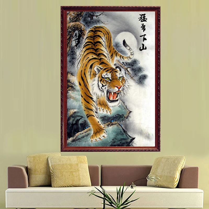 GLymg новинка сделай сам тигровая Алмазная вышивка животный принт алмазная картина