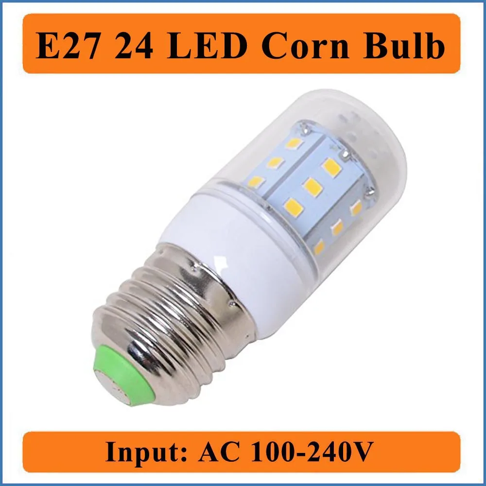 

E27 24 LEDs Corn Bulbs Light Input AC100-240V Corn Bulb LED Candle lights Spotlight for living room