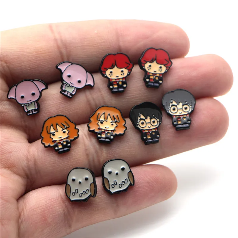 P3332 Dongmanli Magical school Steel Pierce Ear Stud kids Cute Earrings For Womens Enamel Earrings Party Jewelry Gifts Girls