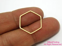 50pcs brass charms hexagon earring connectors 18x1mm brass findings earring accessories jewelry making r497
