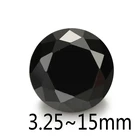 50 шт., круглые камни круглой формы черного цвета с фианитом AAAAA, искусственные камни для бижутерии, сделай сам