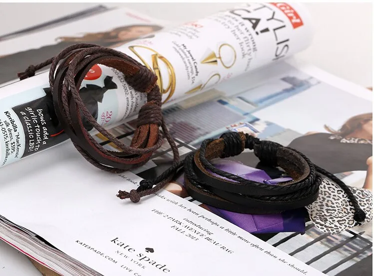 Лидер продаж 2020 летний модный простой стильный браслет плетеная кожаная цепочка