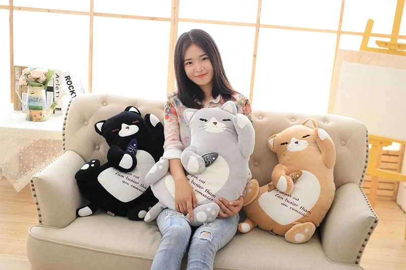 Большой 50 см мультфильм кошка hug маленькая рыба мягкая плюшевая игрушка подарок