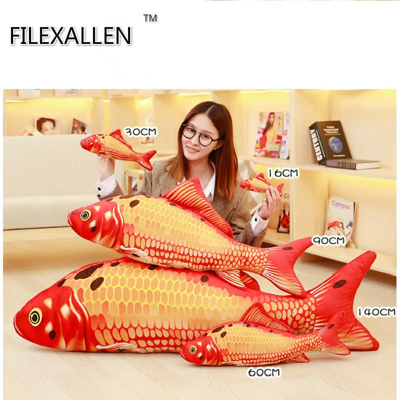 3D подушка для карпа рыба кои мягкая плюшевая игрушка животное куклы с ПП хлопком