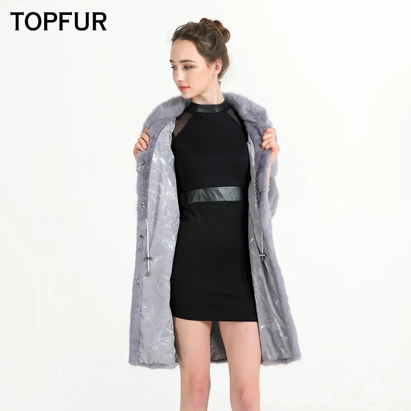 TOPFUR New Fashion Winter Female Basic Jackets Real Mink Fur Coat For Women Natural Mink Fur Black Short Outerwear & Coats