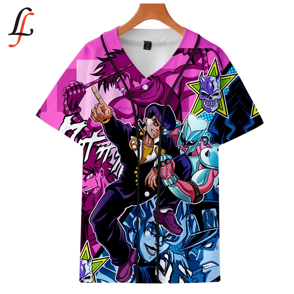 JOJO новейший 3D дизайн футболка для мужчин и женщин с v-образным вырезом Harajuku