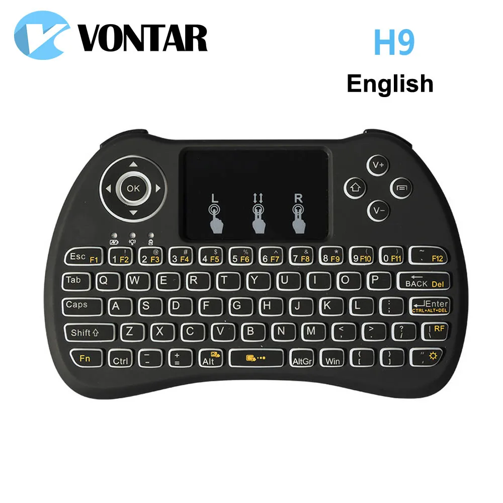 Оригинальный vontar Подсветка i8 + H9 2.4g беспроводное устройство Английский