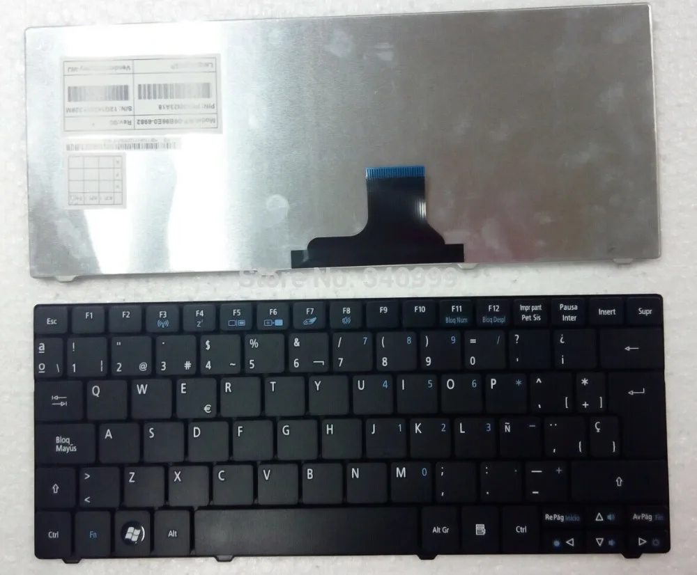Клавиатура для ноутбука Acer Aspire one 751 h 752 753 za3 721 722 SP испанская Teclado черная