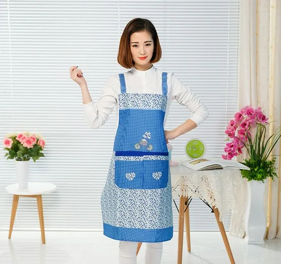 

1PC women creative printed Funny kitchen apron with pocket hand towel household cleaning accessories cooking apron ELB 405