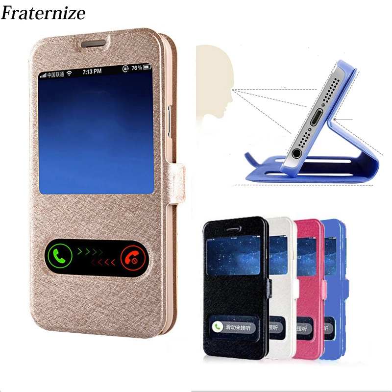Case For Samsung Galaxy J3 2018 J4 Plus J6 J2 Core Dual Window View Leather Silk Stand Flip Back Cover Capa Funda | Мобильные