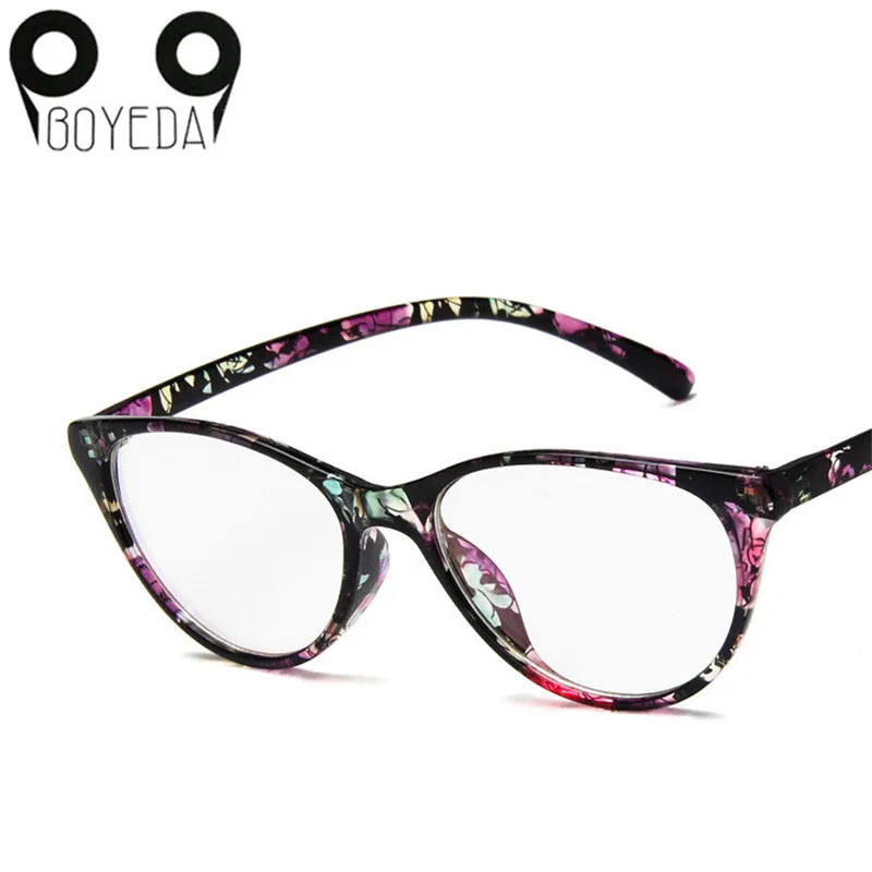 BOYEDA Мода кошачий глаз очки ретро очки Clear Frame объектив Для женщин очки бренд оправы близорукость Nerd плотная зрелище