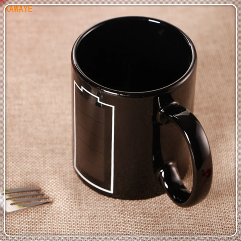 1 шт. Творческий Батарея Керамика волшебный Температура изменение Кофе кружка