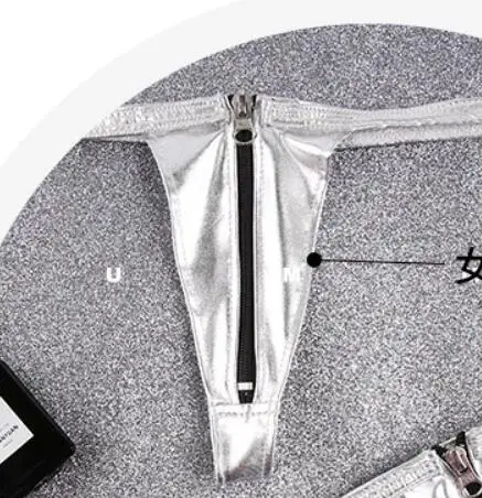 sliver for Women Открытая молния пара мужчин стринги микро мини-стринги сексуальные трусики гей Эротическое белье трусы нижнее белье кожа дамы трусики wo мужчины 007 - Цвет: sliver for Women