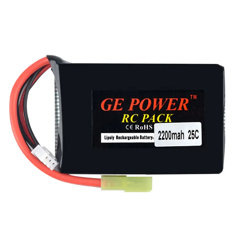 1 2 шт. GE POWER Upgrade 7 4 В 2200 мАч 25C li po аккумулятор для автомобиля SHUANGXING 990 RC|Детали и