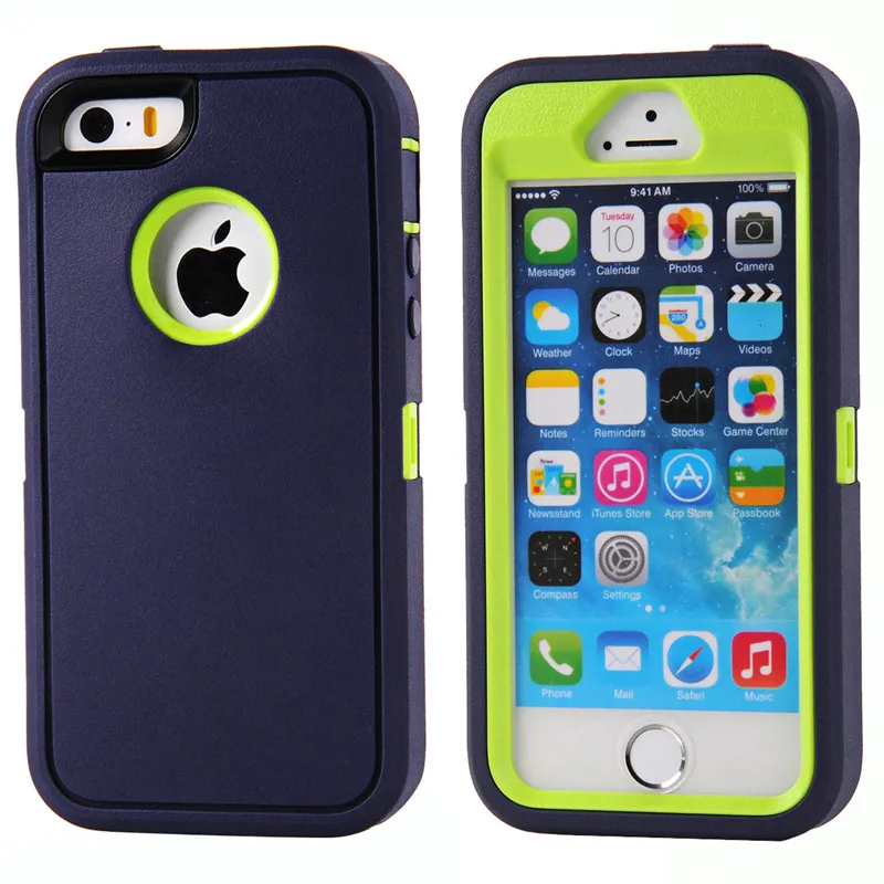 Для iPhone 5 5S se вращающийся защитный чехол с зажимом на заднюю панель с зажимом для ремня ударопрочный бронированный из твердого пластика - Цвет: Black Green