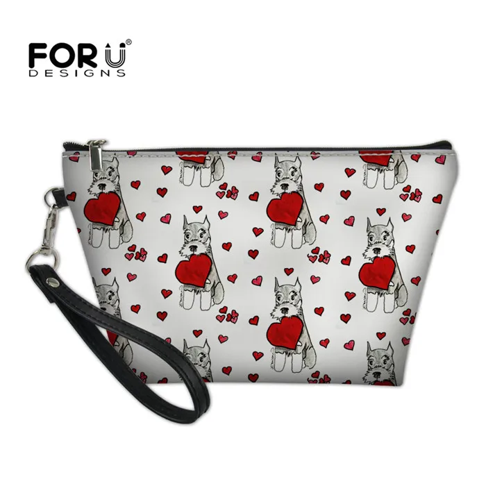 Y3823Z8 FORUDESIGNS Для женщин косметичка Шнауцер любовь узор из искусственной кожи косметический сумка-Органайзер для путешествий косметолог Vanity комплект туалетных принадлежностей сумка - Цвет: Y3823Z8