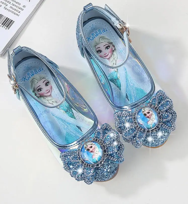 Обувь принцессы для девочек модные блестящие кожаные свадебные туфли детская