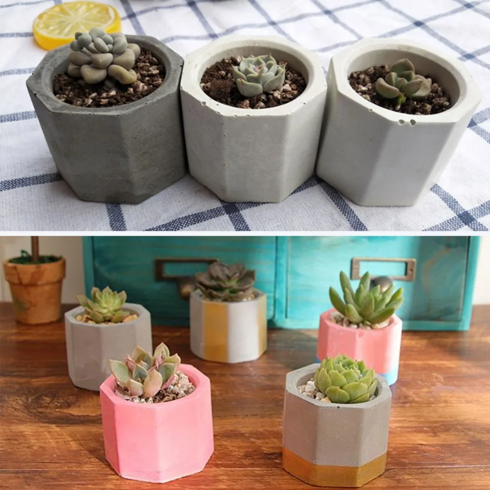 Художественный Цветочный горшок бетонная силиконовая форма DIY пепельница