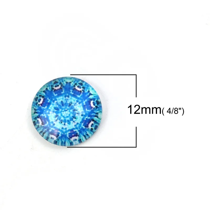 DoreenBeads стекло купольное уплотнение круглый кабошон Flatback многоцветный цветочный