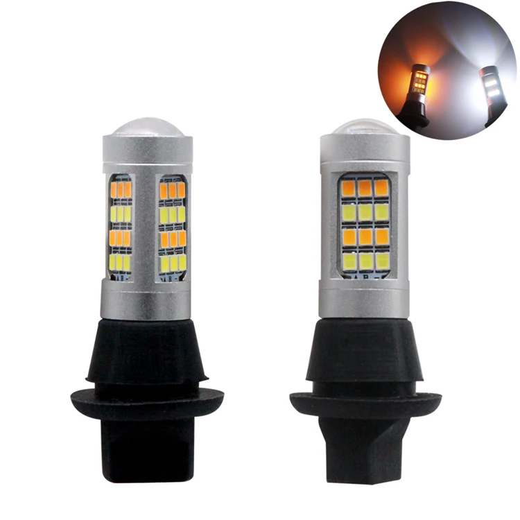 YIJINSHENG T20 Led 42 SMD высокая мощность дневной ходовой светильник+ сигнал поворота DRL двойной режим 1156 T20 T25 7440 SMD WY21W ходовые лампы