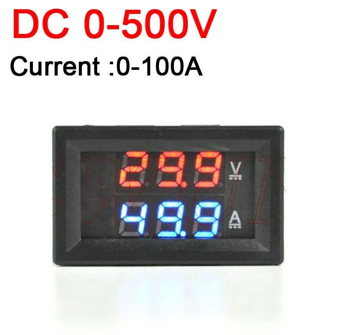 Вольтметр Амперметр постоянного тока 500 в А с двойным дисплеем индикатор