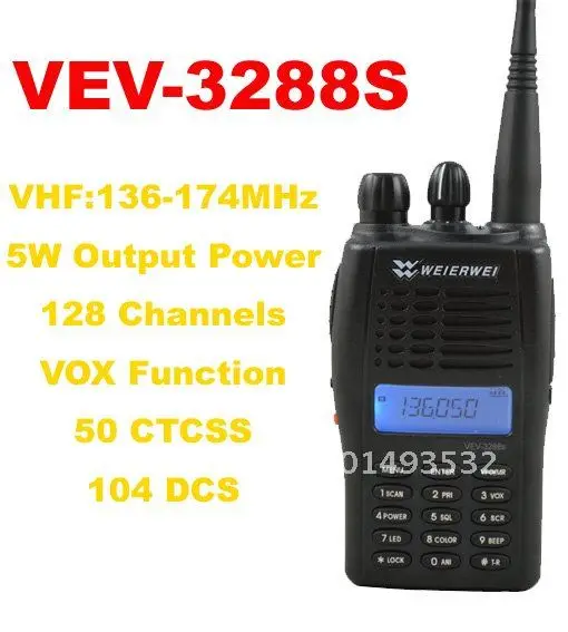 VHF:136-174MHz or UHF:400-470MHz WEIERWEI VEV-3288S Professional VHF/UHF FM Transceiver