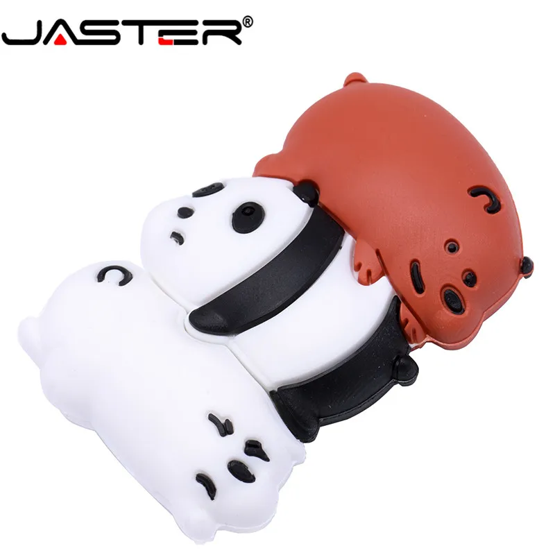 JASTER флеш-диск USB 2,0, милая мультяшная Флешка с тремя медведями, флешка, 4 ГБ, 16 ГБ, 32 ГБ, 64 ГБ, животный U диск