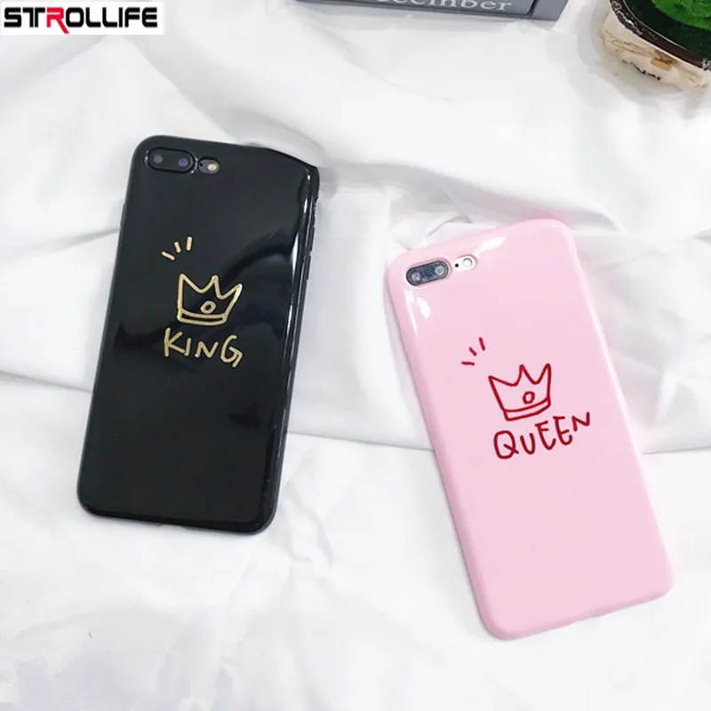 Чехол для телефона starllife с буквами queen King пары iphone 7 Coque ультра тонкий глянцевый