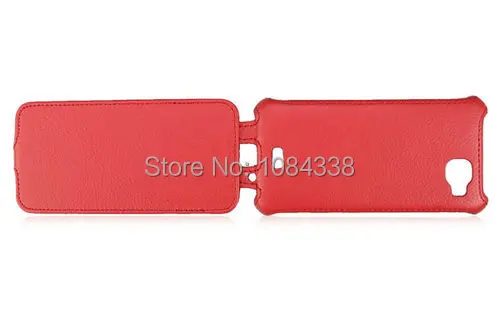 Natural Leather Case Cover Heat Setting Smooth for Fly IQ4411 Energie 2 Red |