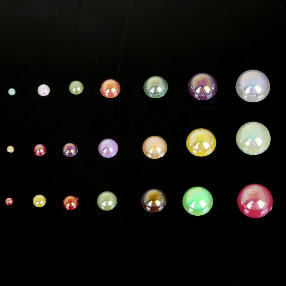 Полукруглые бусины 8 мм из АБС пластика цвета слоновой кости без отверстий с