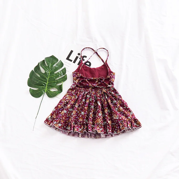 

Fashion ins style boutique little girl pretty dress high quality cotton summer dress