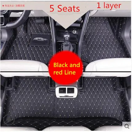 I 5 Seat 1/2 слоя из искусственной кожи грунтовка напольный коврик коврики для Volkswagen Passat Touran L 5/7 мест 17 AB320 - Название цвета: I 5 Seat