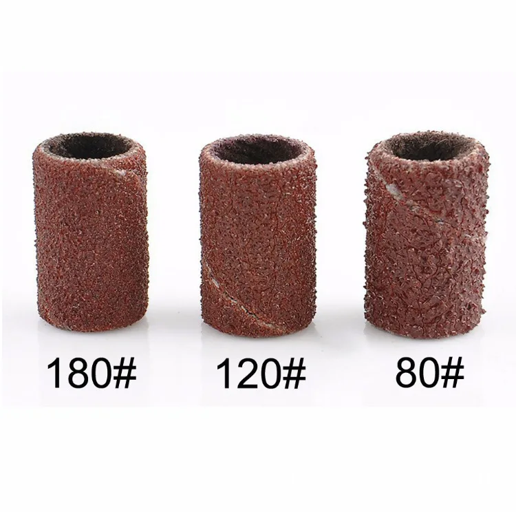 100 штук 80 ''/120''/18" для шлифовки ногтей кольцевые ленты файл для УФ-гель для ногтей Удаление для электрическая машинка для обработки ногтей сверла