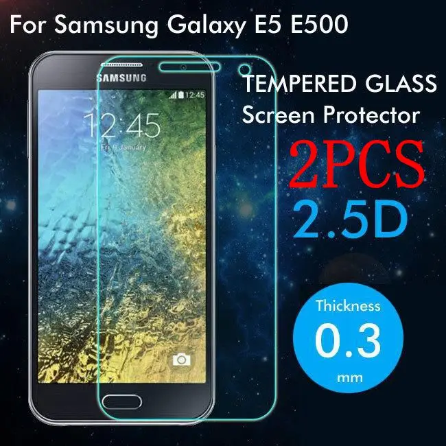 2 шт. закаленное стекло для Samsung Galaxy E5 E500 защита экрана Защитная пленка