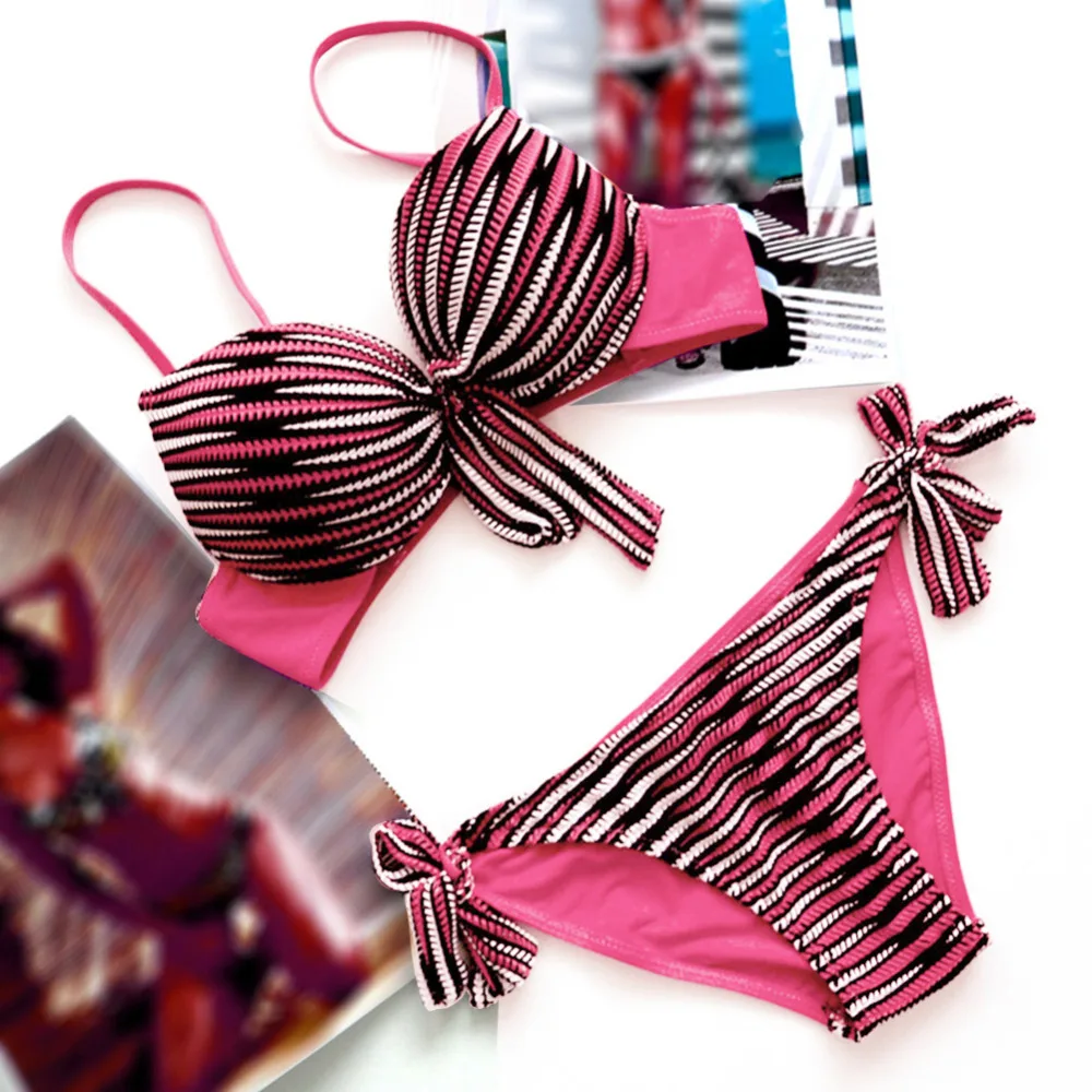 

2017 New Bikini Sexy Swimwear Women Bench Swimsuit Bathing Suit Push Up Low Waist Brazilian Bikinis Set Maillot De Bain
