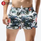 Мужские пляжные шорты с принтом, быстросохнущие, повседневные, летние