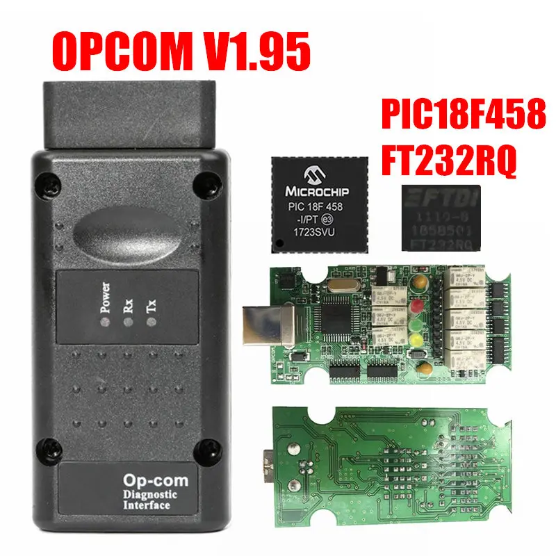 V1.95 OBD2 OPCOM V1.65 V1.70 V1.78 1,99 поддержка флэш-обновления с PIC18F458 прошивкой V1.95 A+ диагностический инструмент для Opel, OPCOM - Цвет: V1.95