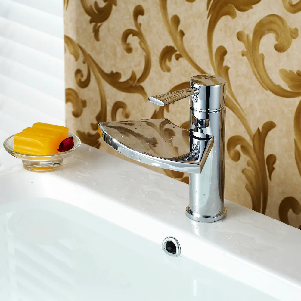 

Полностью медный кран для горячей и холодной воды, смеситель для раковины с одним отверстием, кран «Водопад» на сцене, Прямая продажа с заво...