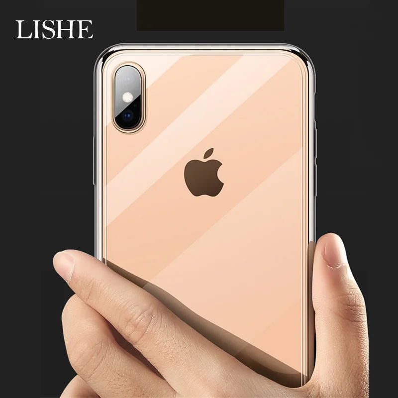 Закаленное стекло чехол для iPhone X Xs Max прозрачное зеркальное покрытие 7 8 7/8 Plus TPU