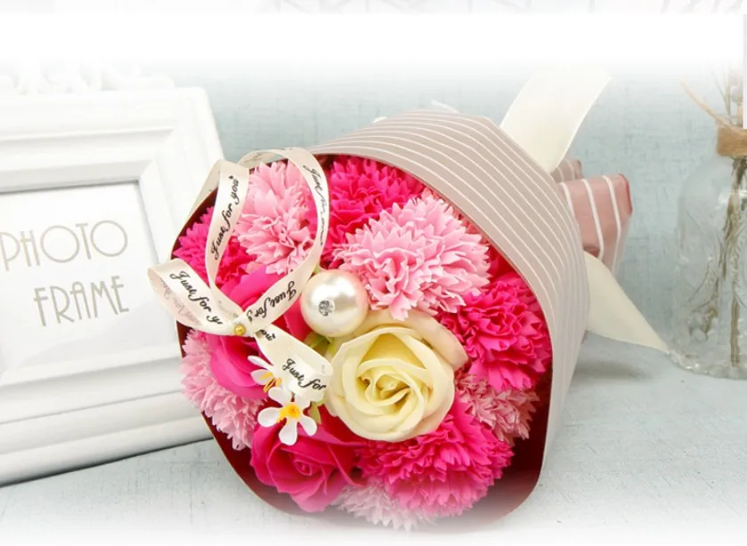Подарок на день матери Гвоздика мыло в подарочной коробке 13 Моделирование ручной Букет творческий леди Customn подарок