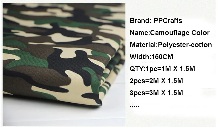 PPCrafts камуфляжная ткань из чистого хлопка Военная Зеленая униформа полевая