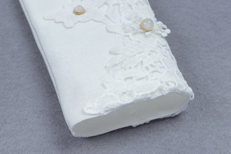 

INDRESSME White Rhinestone Button Lace Full Sleeve Women Bandage Party Dress Sexy O Neck Women Dress Vestidos 2019 New Lady