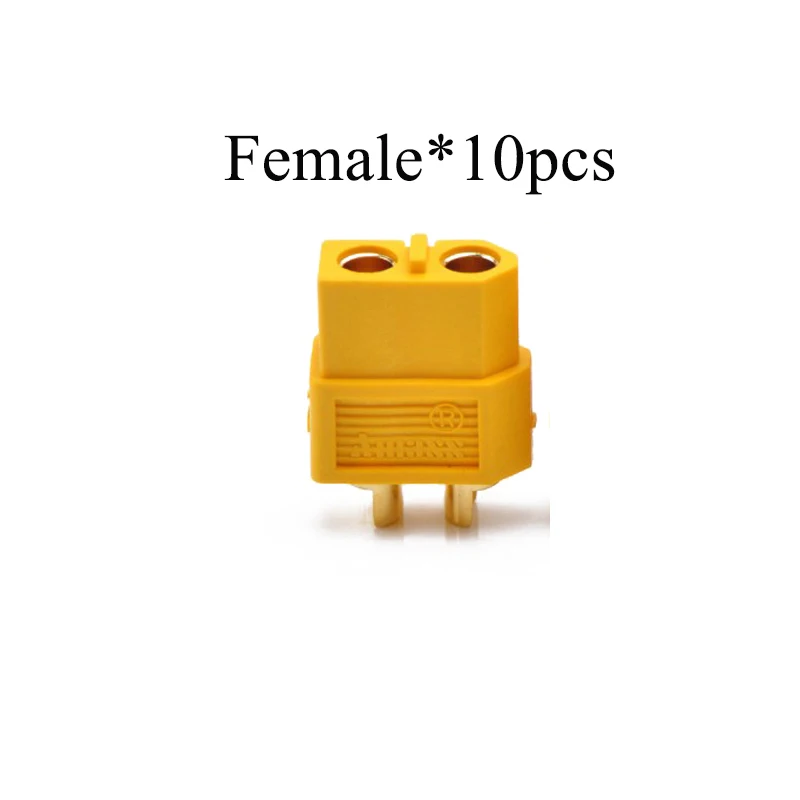 10 pcs Female yellow 10 шт. AMASS XT60 XT-60 XT60 Мужской Женский пули Разъемы Вилки черный желтый для RC Lipo батарея 5 пар Квадрокоптер вертолет - Цвет: 10 pcs Female yellow
