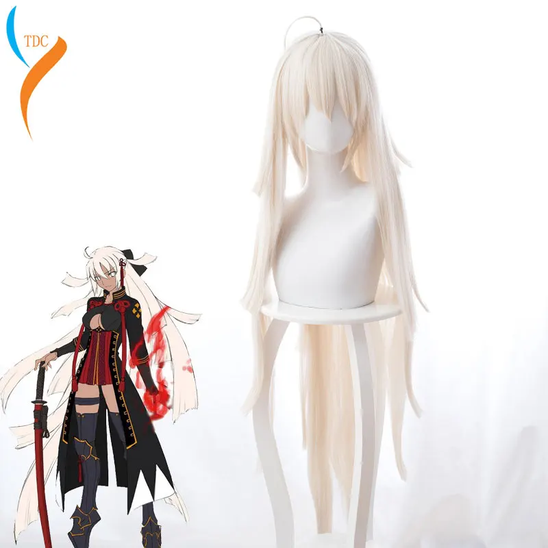 Fate/Grand Order Okita Souji Косплей парик для женщин 120 см длинные прямые термостойкие