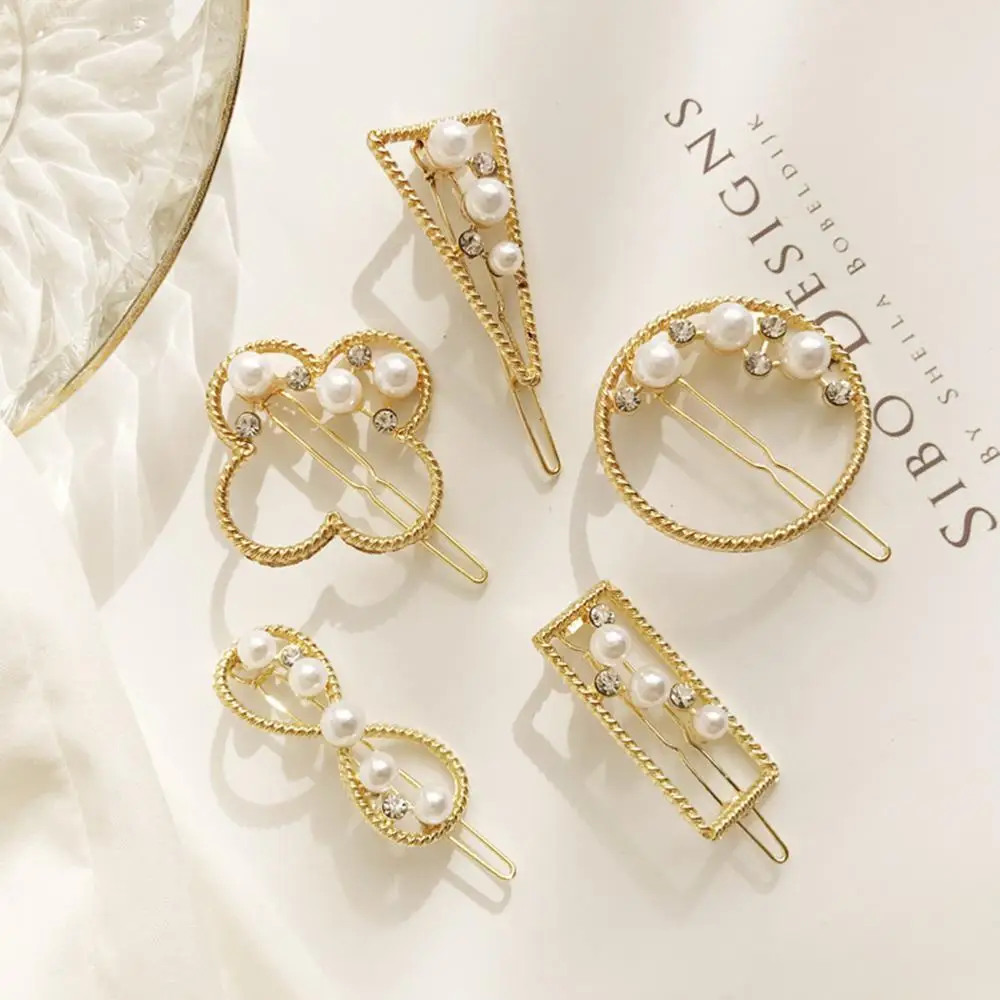 1 шт. заколки для волос с полым жемчугом женские аксессуары со стразами модная