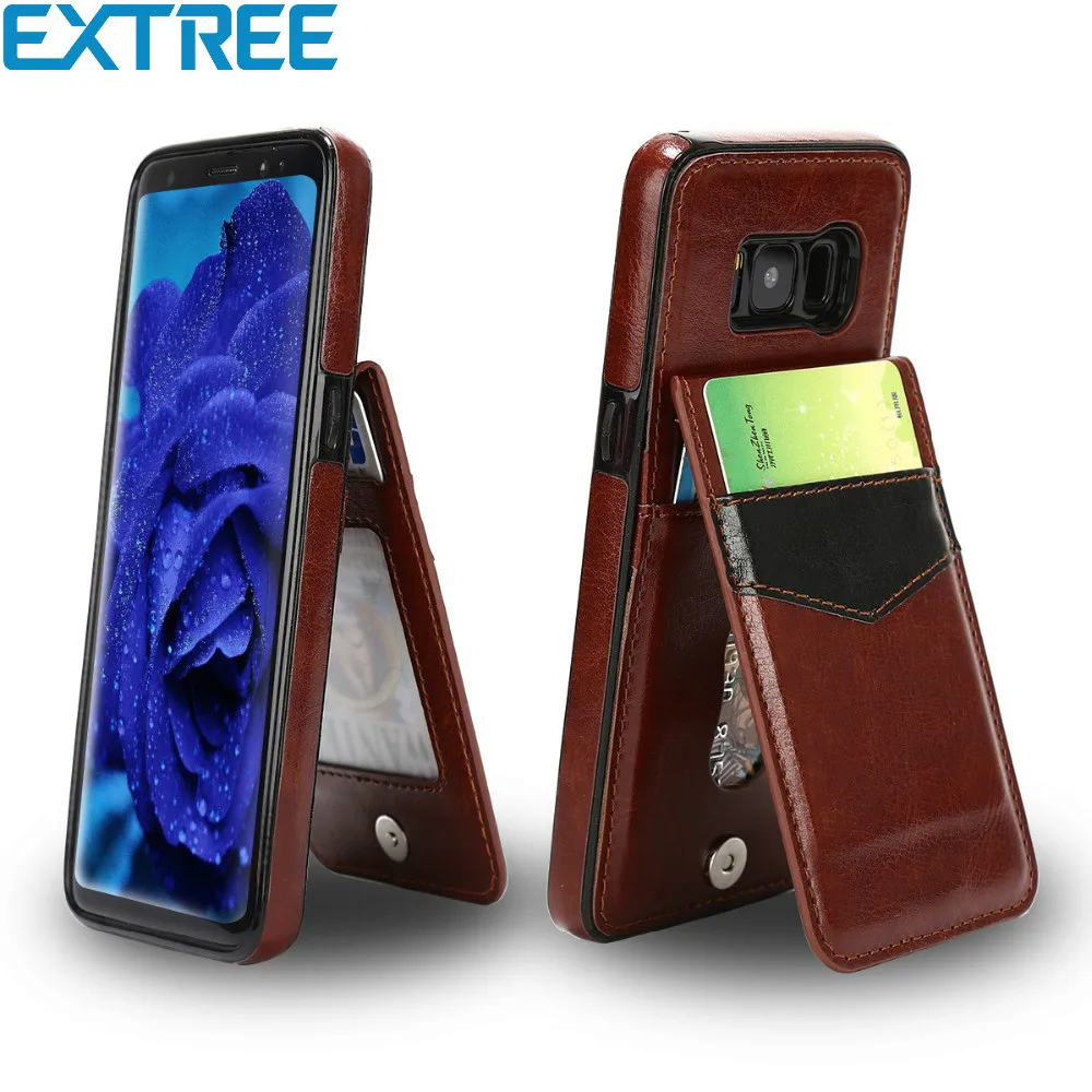 EXTREE кожаный бумажник визитница для samsung Galaxy S8 Plus флип Чехлы Carteira стенд Fundas телефон