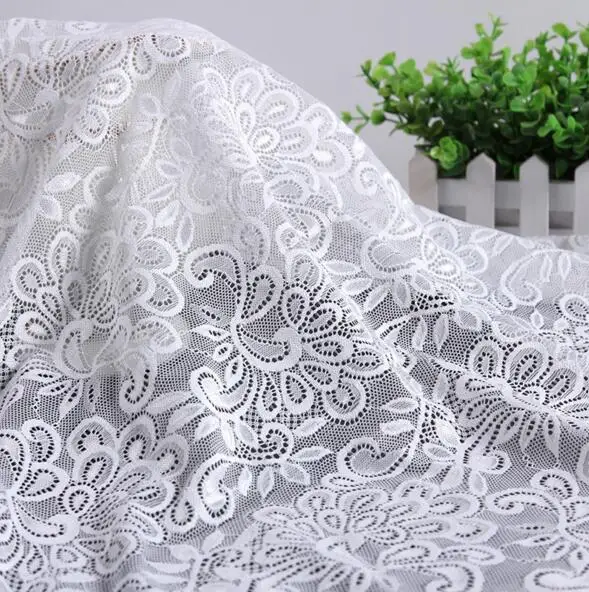2 ярдов/партия белый цвет цветок сетки ткань Дамская кружево Женская одежда для