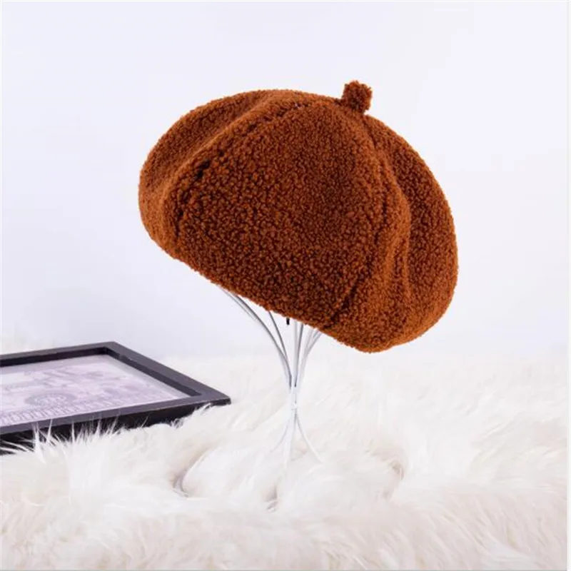 Xuyijun High Quality Beret Women Classic Solid Color Winter Hats For Knit Flat Cap Beanie Cashmere Lady Girl Berets | Аксессуары для