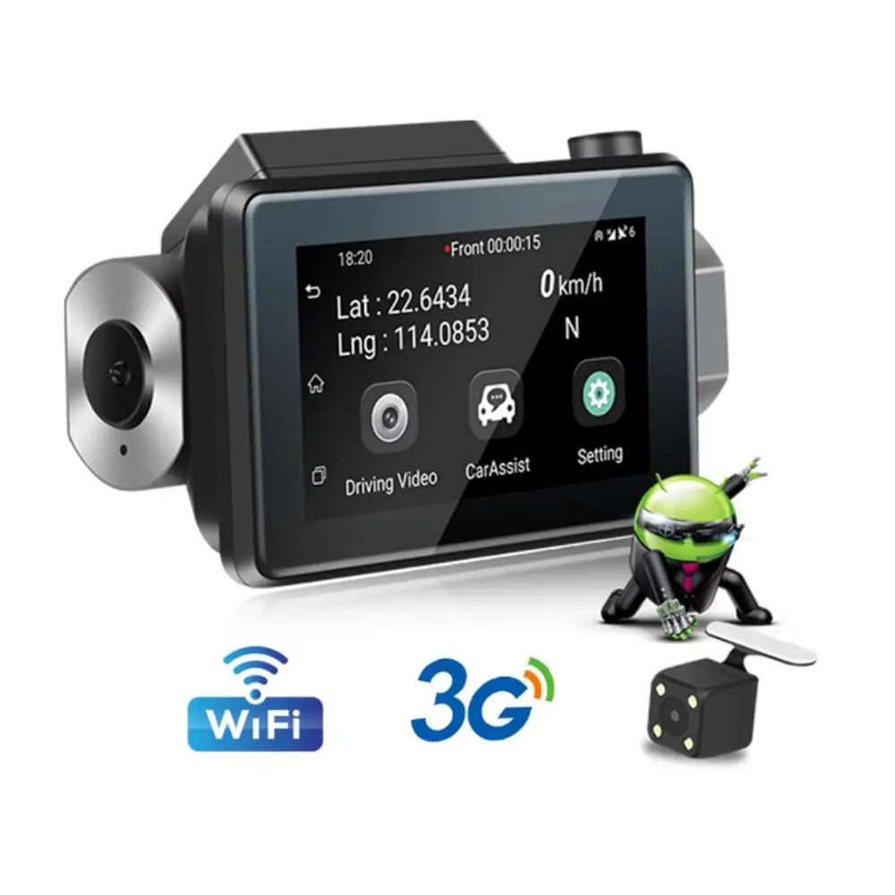 3g WiFi Автомобильный видеорегистратор Android gps камера рекордер двойной объектив Автомобильный видеорегистратор видео рекордер WDR 24 часа парковки дистанционный монитор видеорегистратор era